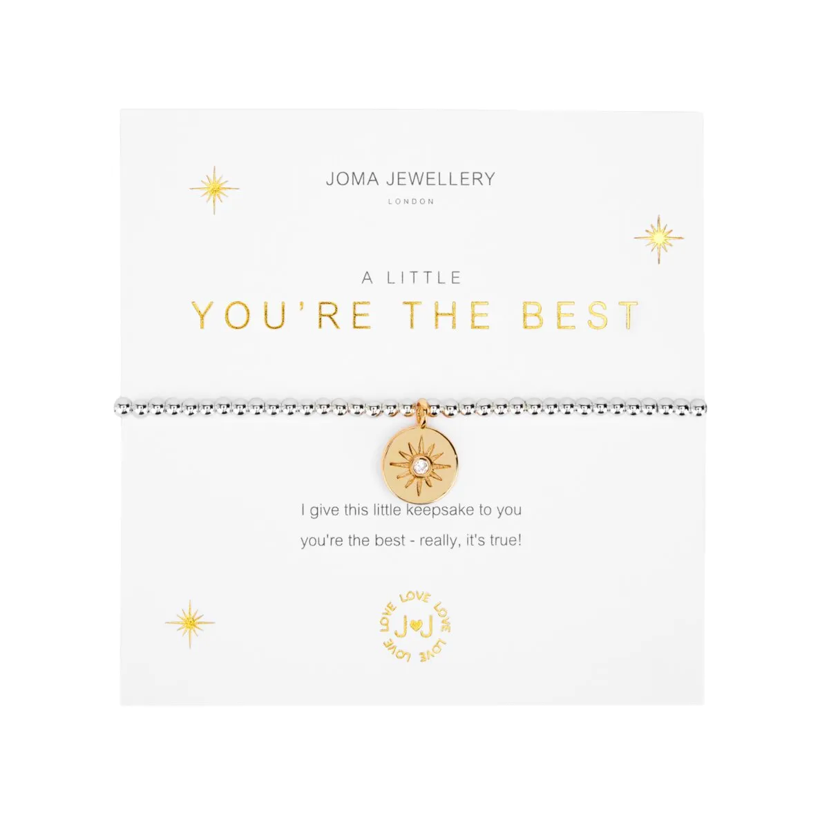 A Little 'You're The Best' Bracelet | Silver & Gold Plated