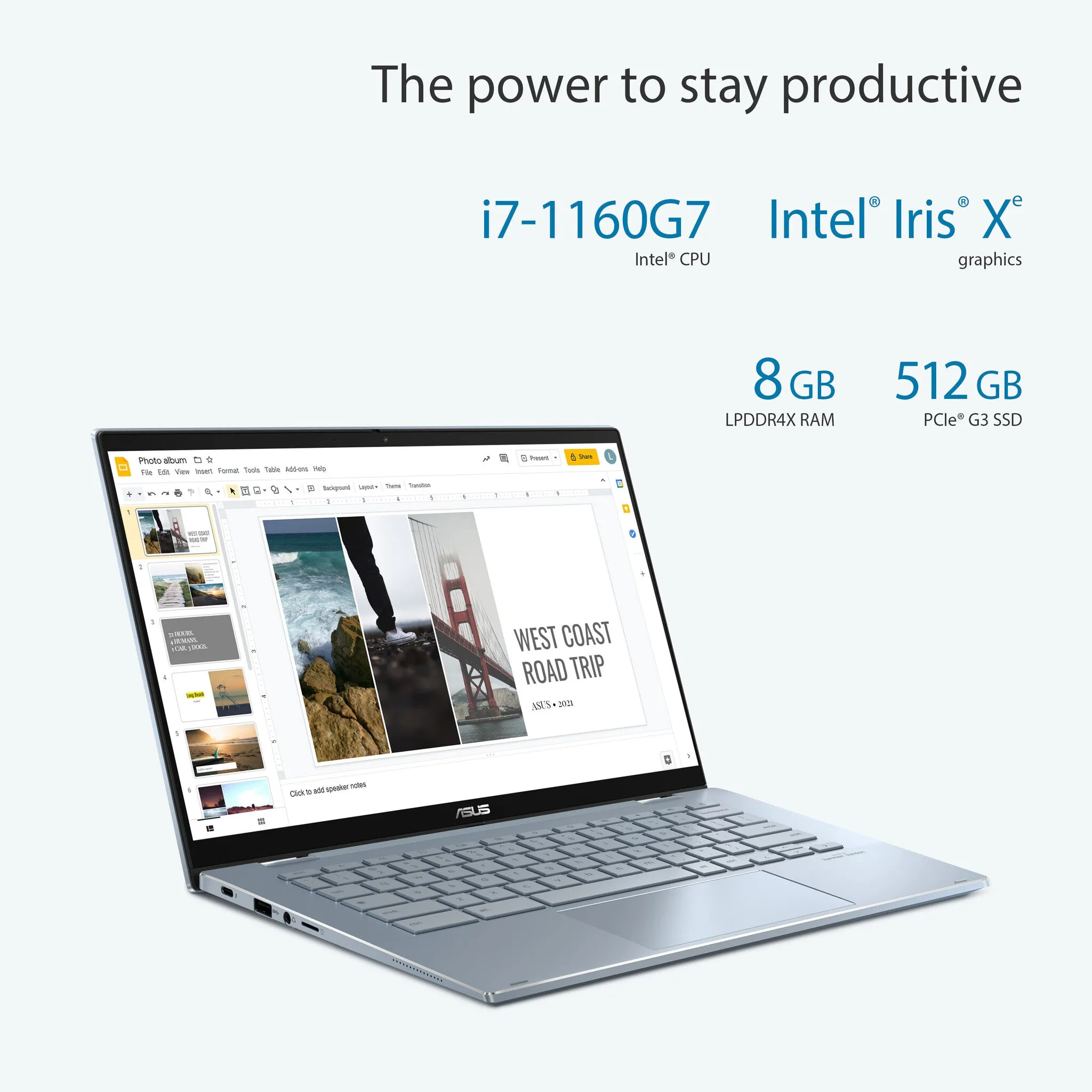 ASUS Chromebook Flip CX5 CX5400FMA-AI0112 14" Chromebook - Intel Core i7-1160G7, 8GB RAM, 512GB SSD, Touchscreen, ChromeOS, Blue