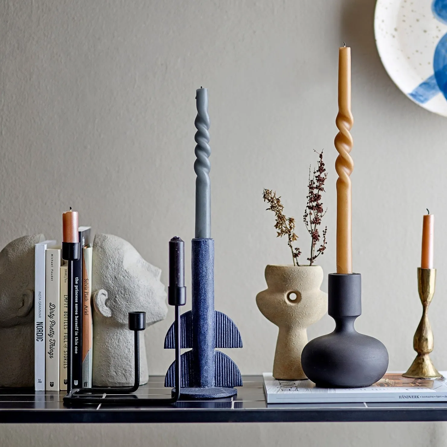 Baldur Split Head Bookends | Grey