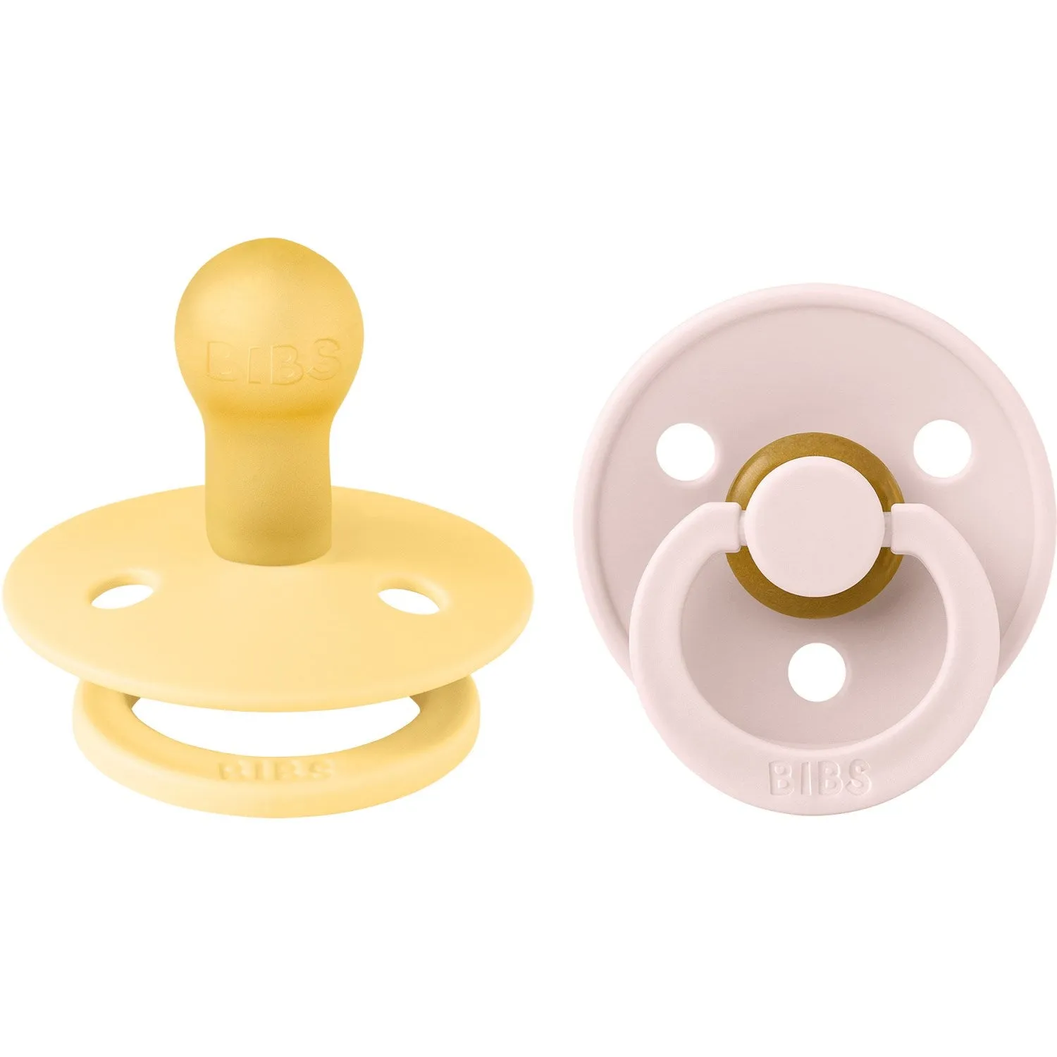 Bibs Pale Butter/Petal Pacifier Colour 2 Pack Latex