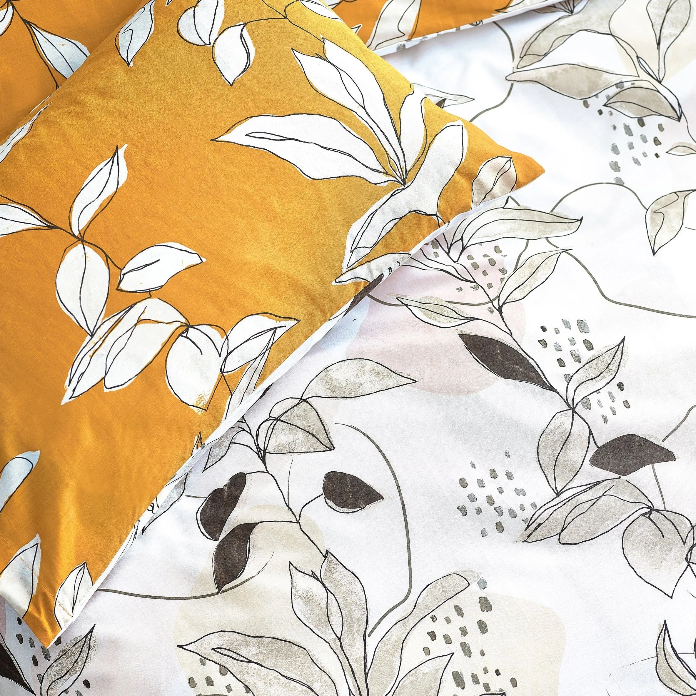 Botanical Duvet Cover Set | Ochre