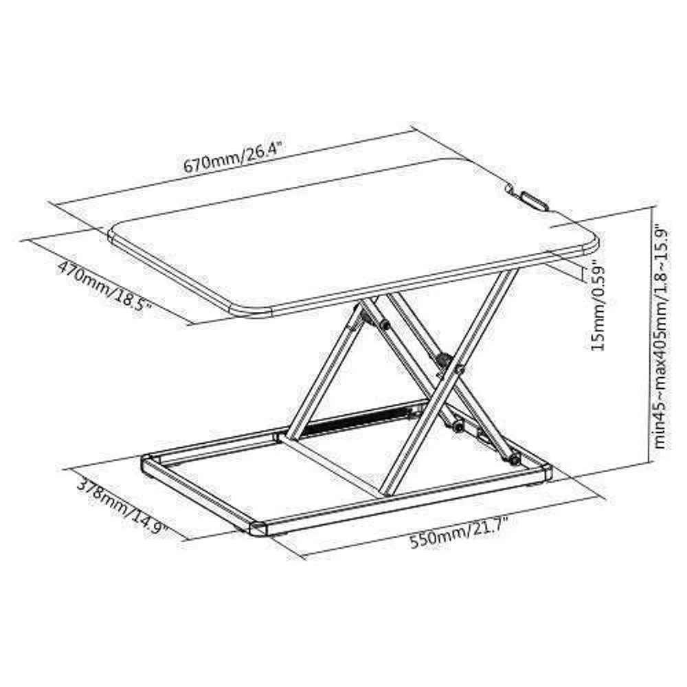 Brateck Desktop Sit-Stand Workstation 405mm 8kg