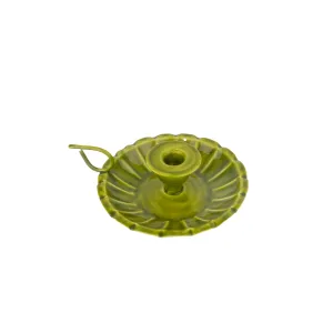 Candle Holder | Green Leaf | 18cm