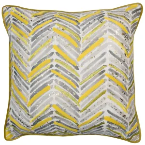Chevron Embroidered Verdi Cushion | Mustard | 45x45cm
