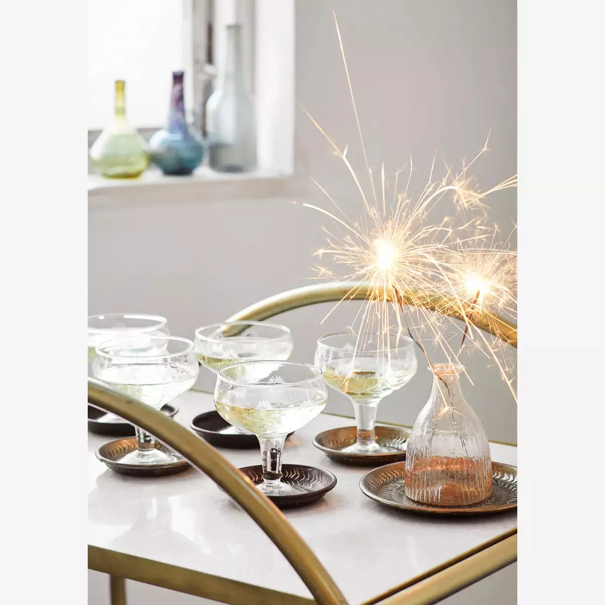 Cocktail Glass with Cutting