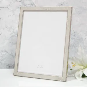 Cream Nickel Plated Faux Shagreen Photo Frame | 8 x 10"