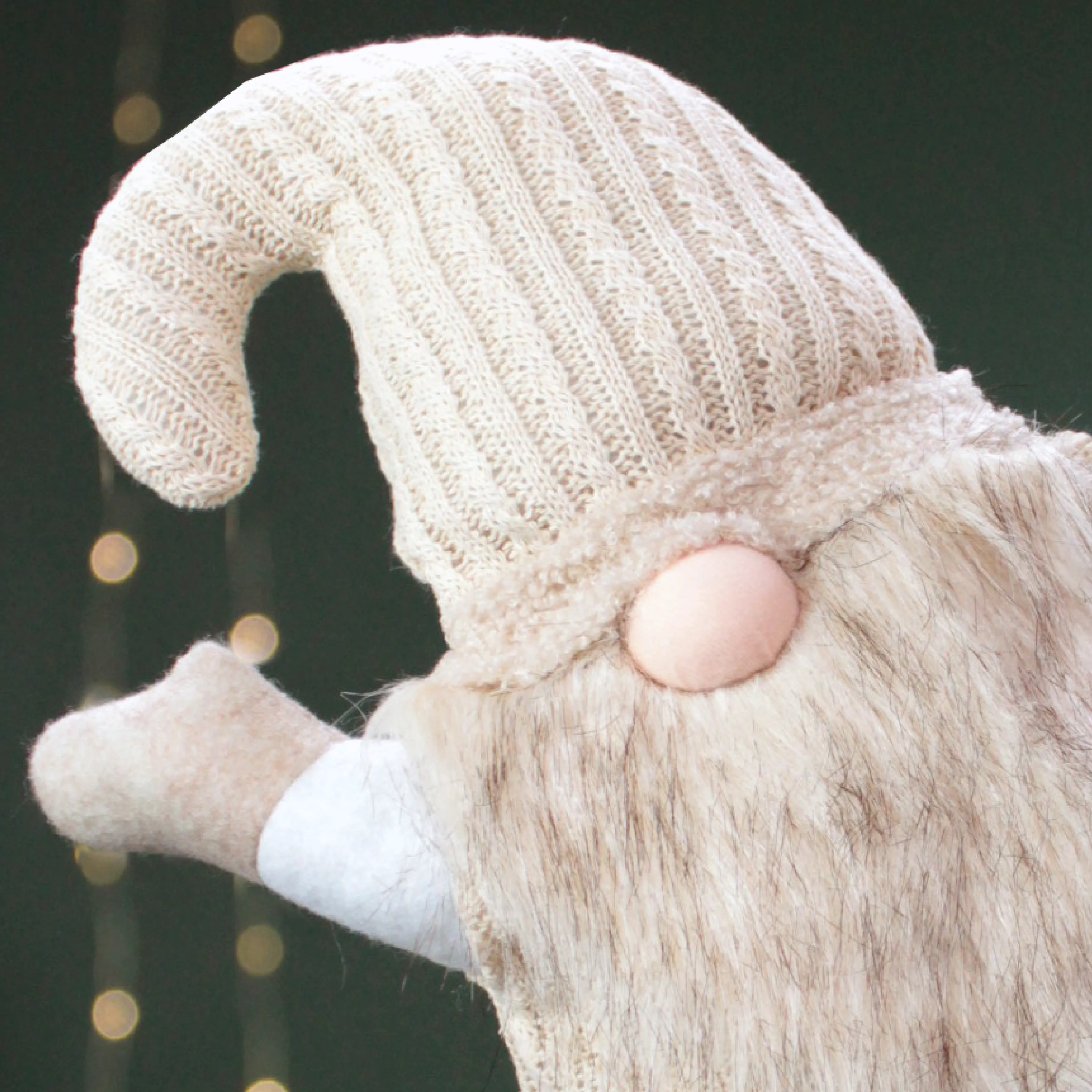 Dancing Gnome Gonk | White & Beige