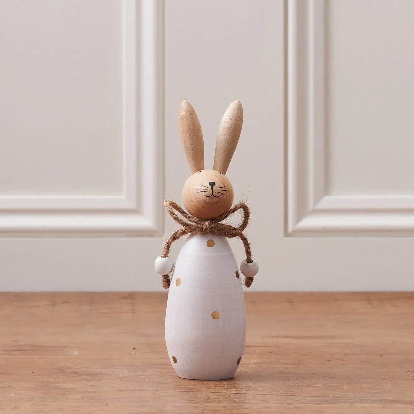 Decorative Wooden Easter Bunny with Bow