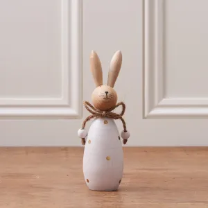 Decorative Wooden Easter Bunny with Bow