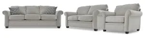 Duffield Sofa, Loveseat and Chair Set - Sutton Smoke
