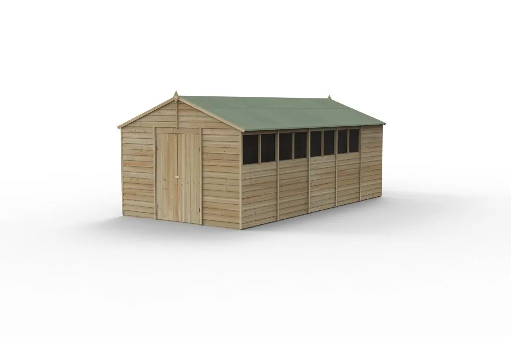 Forest Garden 4life Apex Shed 10x20 with Double Door and 8 Windows