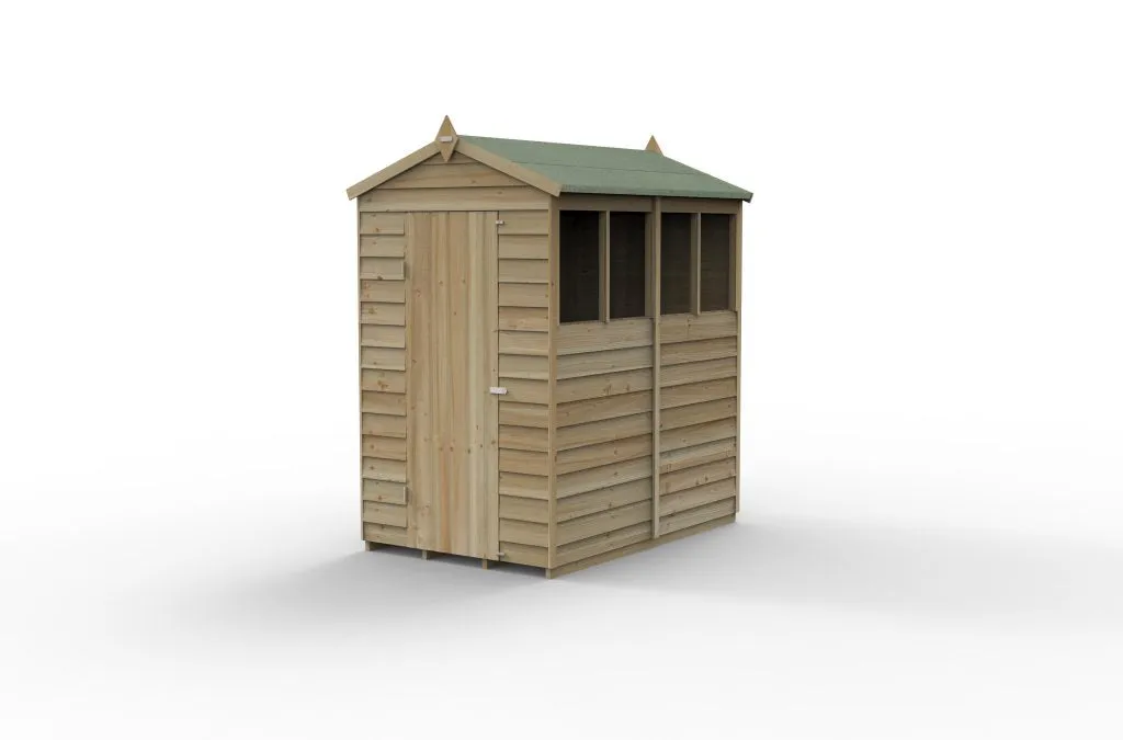 Forest Garden 4life Apex Shed 4x6 with Single Door and 4 Windows