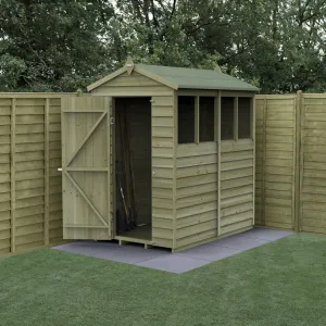 Forest Garden 4life Apex Shed 4x6 with Single Door and 4 Windows