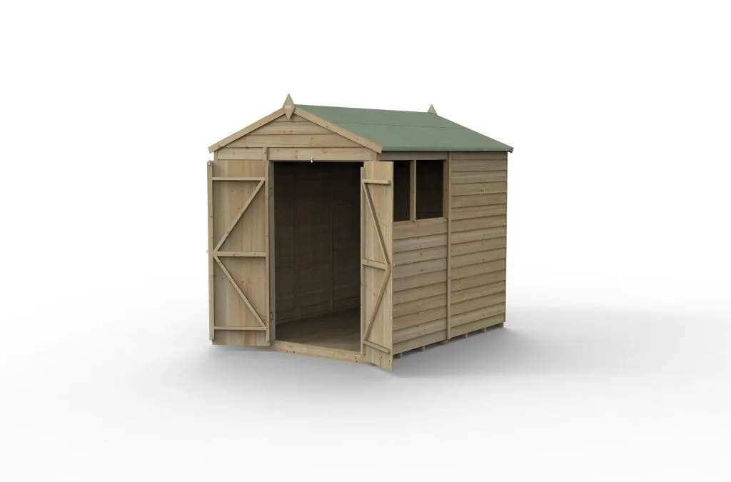 Forest Garden 4life Apex Shed 6x8 with Double Door and 2 Windows