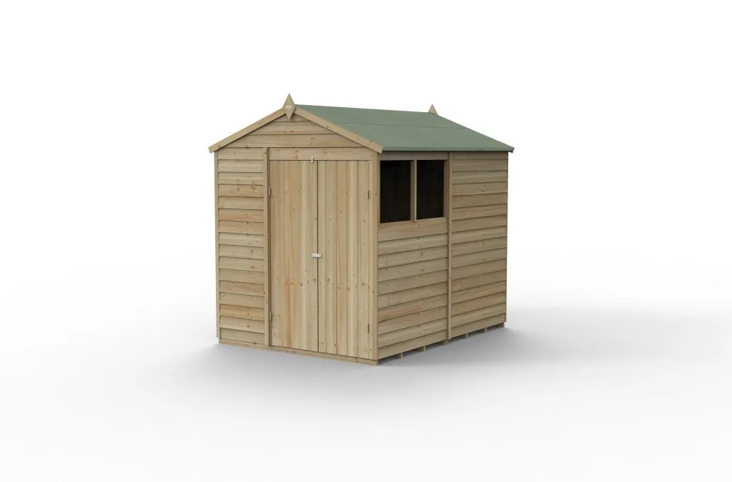 Forest Garden 4life Apex Shed 6x8 with Double Door and 2 Windows