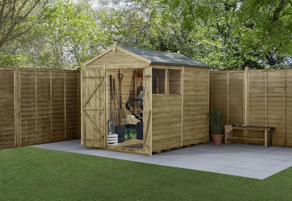 Forest Garden 4life Apex Shed 6x8 with Double Door and 2 Windows