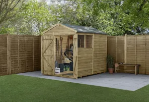 Forest Garden 4life Apex Shed 6x8 with Double Door and 2 Windows