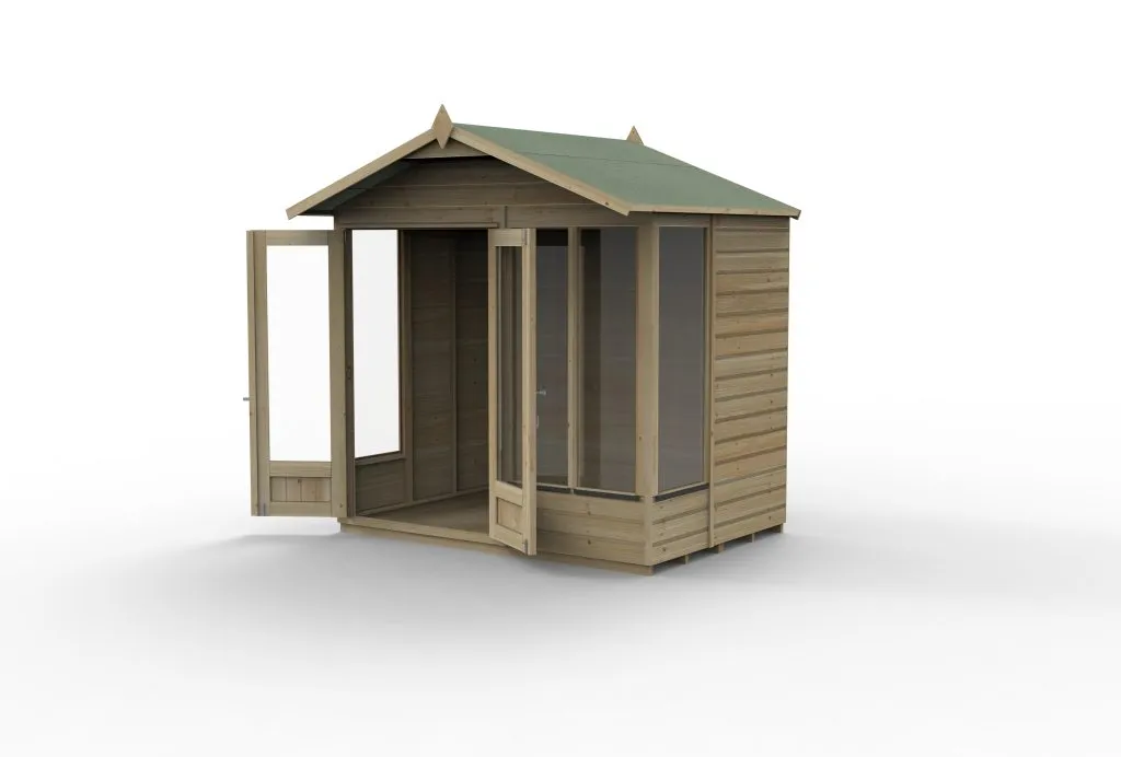 Forest Garden Beckwood Apex Summerhouse 7x5 - Double Door - 4 Windows