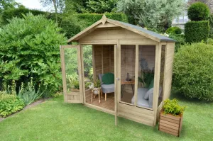 Forest Garden Beckwood Apex Summerhouse 7x5 - Double Door - 4 Windows