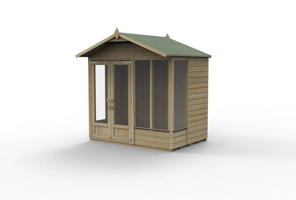 Forest Garden Beckwood Apex Summerhouse 7x5 - Double Door - 4 Windows