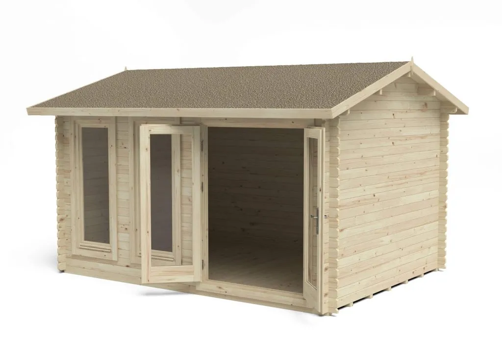 Forest Garden Chiltern 4m x 3m Single Glazed Log Cabin - 24kg Felt - No Underlay