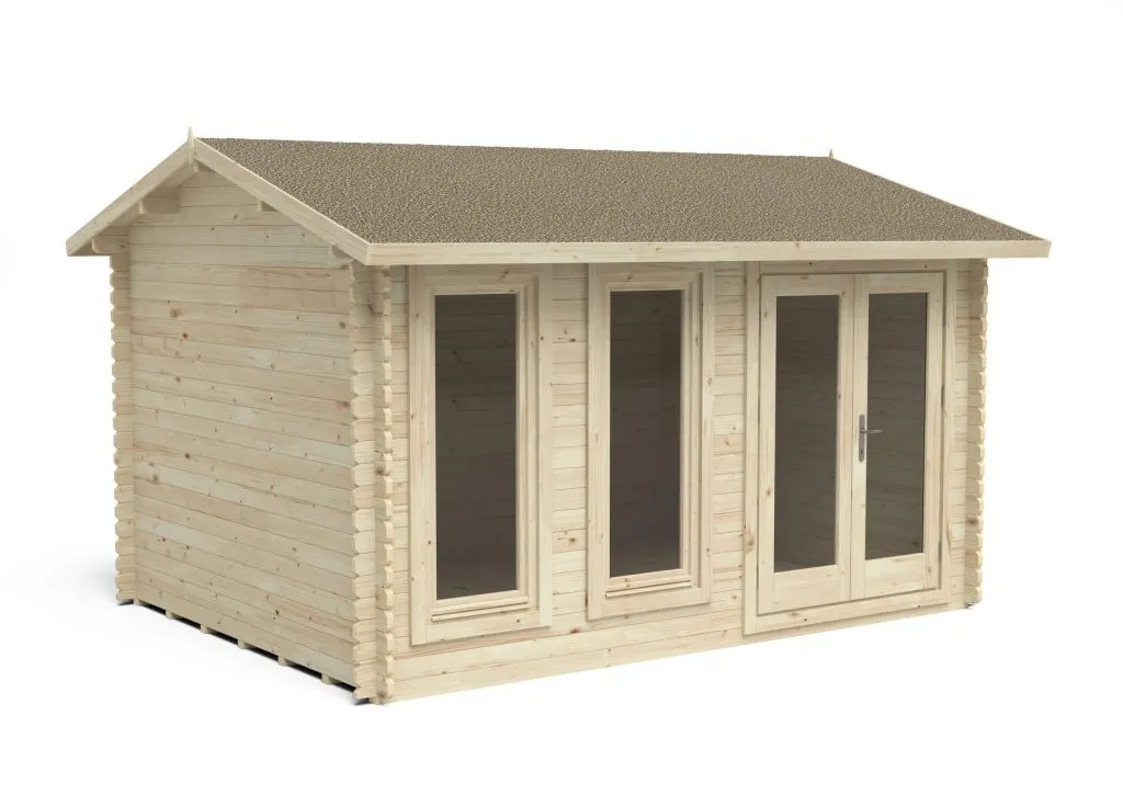 Forest Garden Chiltern 4m x 3m Single Glazed Log Cabin - 24kg Felt - No Underlay