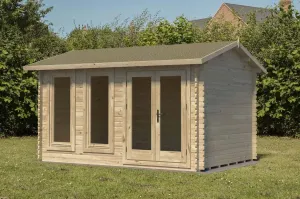 Forest Garden Chiltern 4m x 3m Single Glazed Log Cabin - 24kg Felt - No Underlay