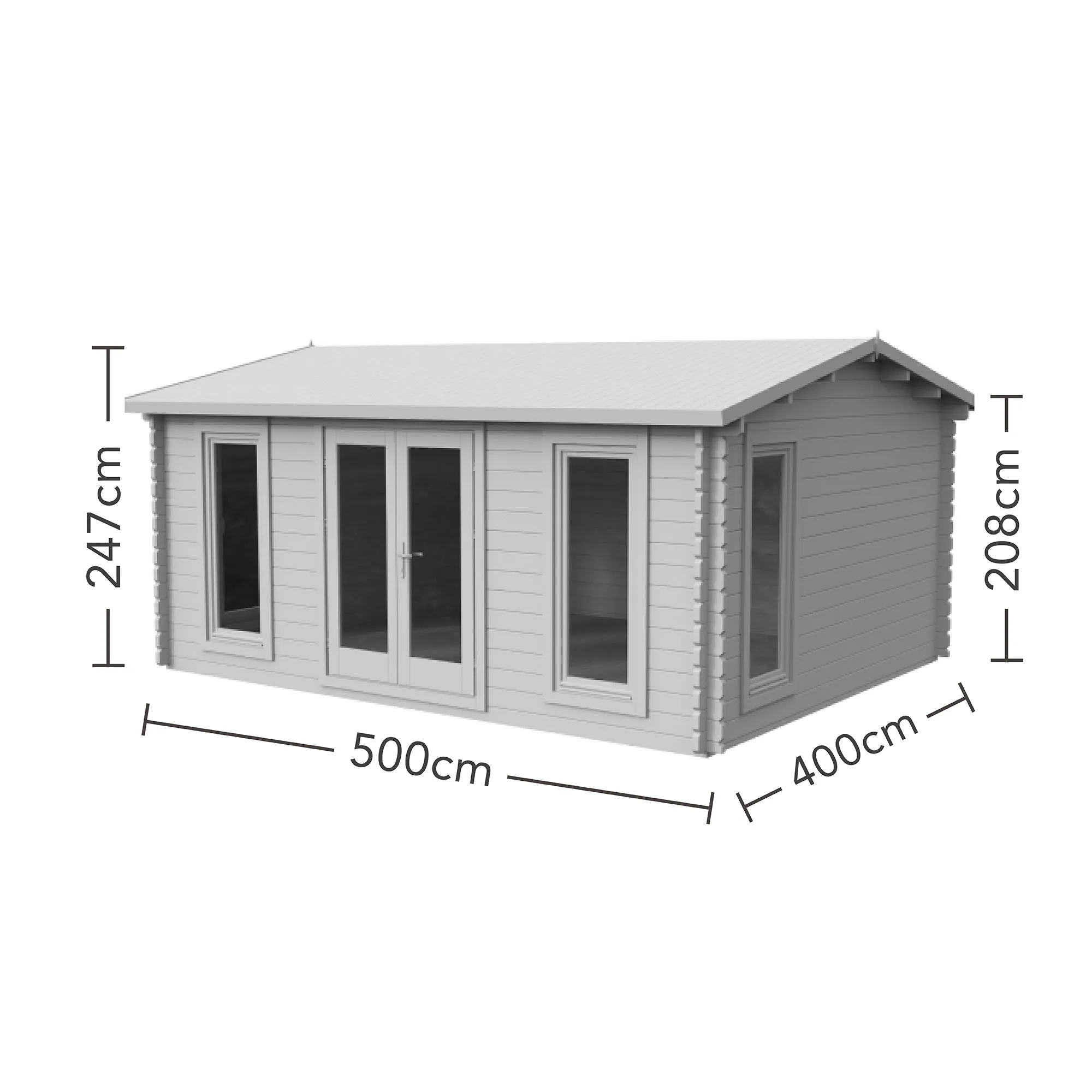 Forest Garden Rushock 5x4m Double Glazed Log Cabin with 24kg Polyester Felt and Underlay
