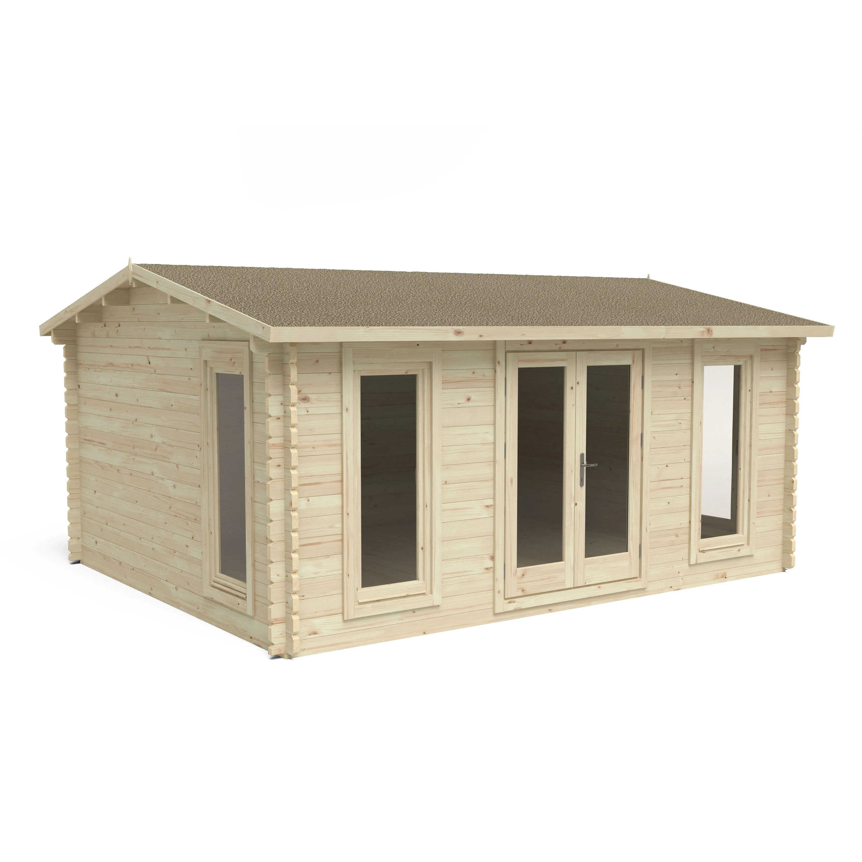 Forest Garden Rushock 5x4m Double Glazed Log Cabin with 24kg Polyester Felt and Underlay