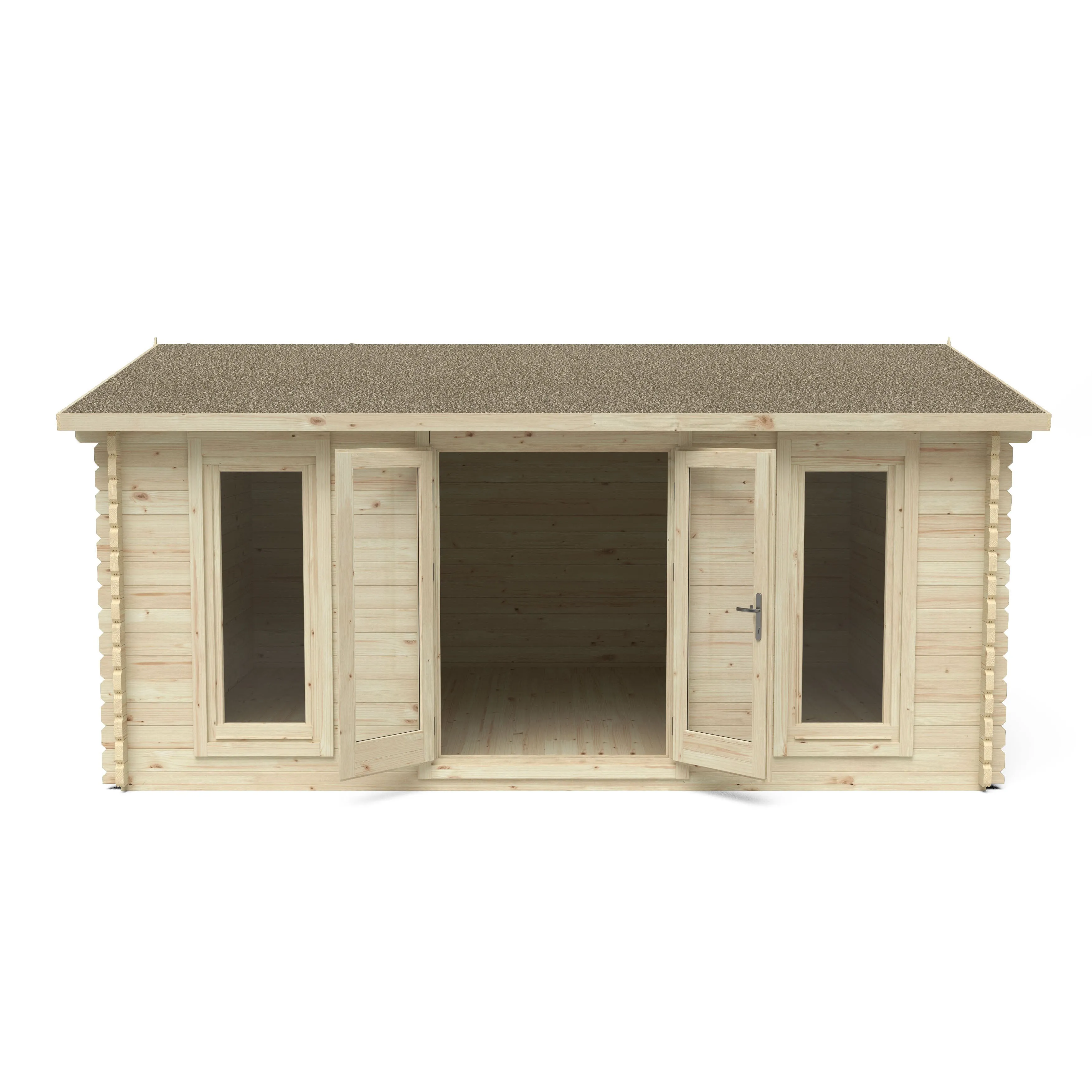 Forest Garden Rushock 5x4m Double Glazed Log Cabin with 34kg Polyester Felt and Underlay