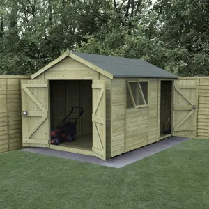 Forest Garden Timberdale 128 Reverse Apex Shed - Double Door, Combo