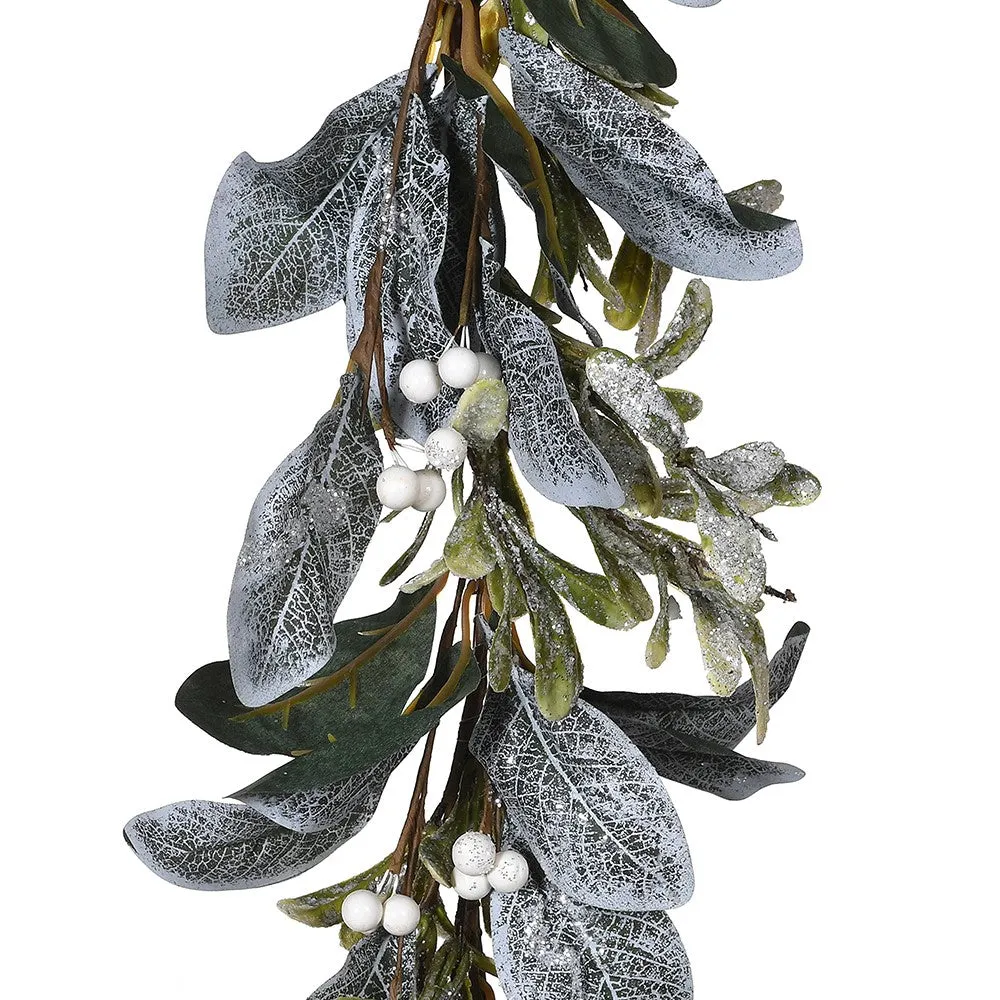 Frosted Laurel & Mistletoe Garland