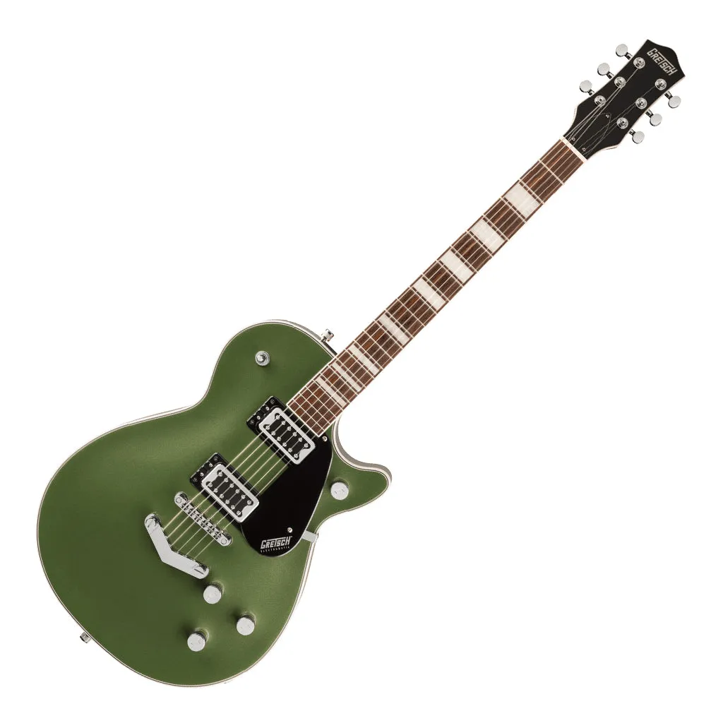 Gretsch G5220 Electromatic Jet Black Top Singlecut with V Stoptail and Laurel Fingerboard - Olive Metallic