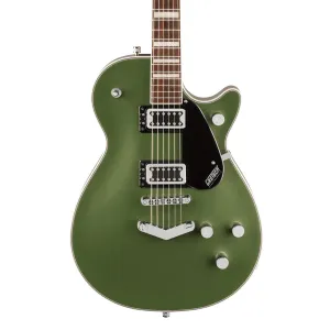Gretsch G5220 Electromatic Jet Black Top Singlecut with V Stoptail and Laurel Fingerboard - Olive Metallic