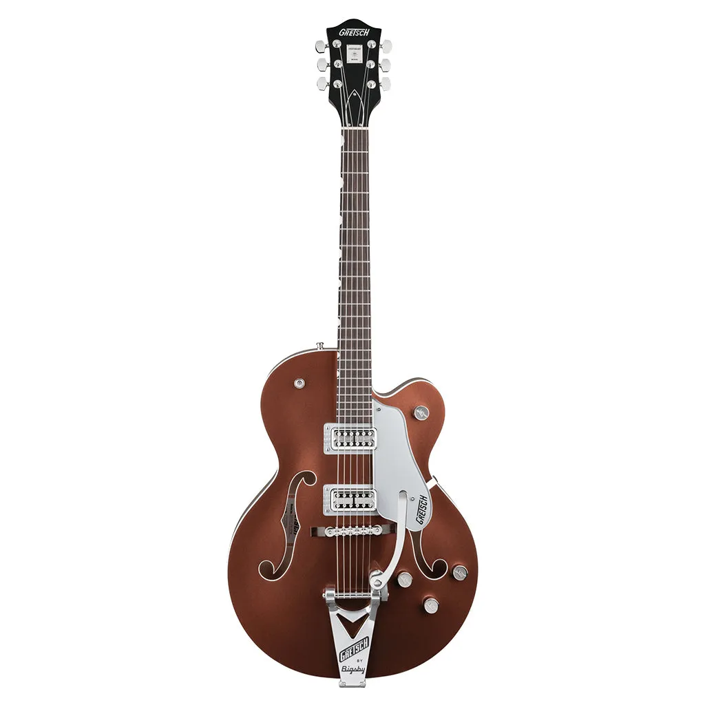 Gretsch - G6118T Players Edition Anniversary Hollow Body with String-Thru Bigsby - Two-Tone Copper Metallic/Sahara Metallic