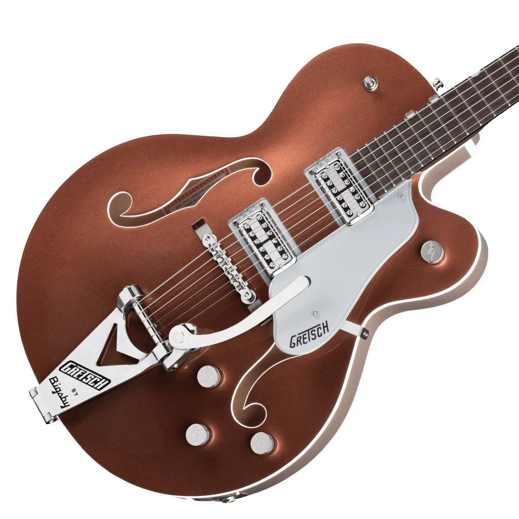 Gretsch - G6118T Players Edition Anniversary Hollow Body with String-Thru Bigsby - Two-Tone Copper Metallic/Sahara Metallic
