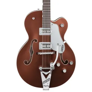Gretsch - G6118T Players Edition Anniversary Hollow Body with String-Thru Bigsby - Two-Tone Copper Metallic/Sahara Metallic