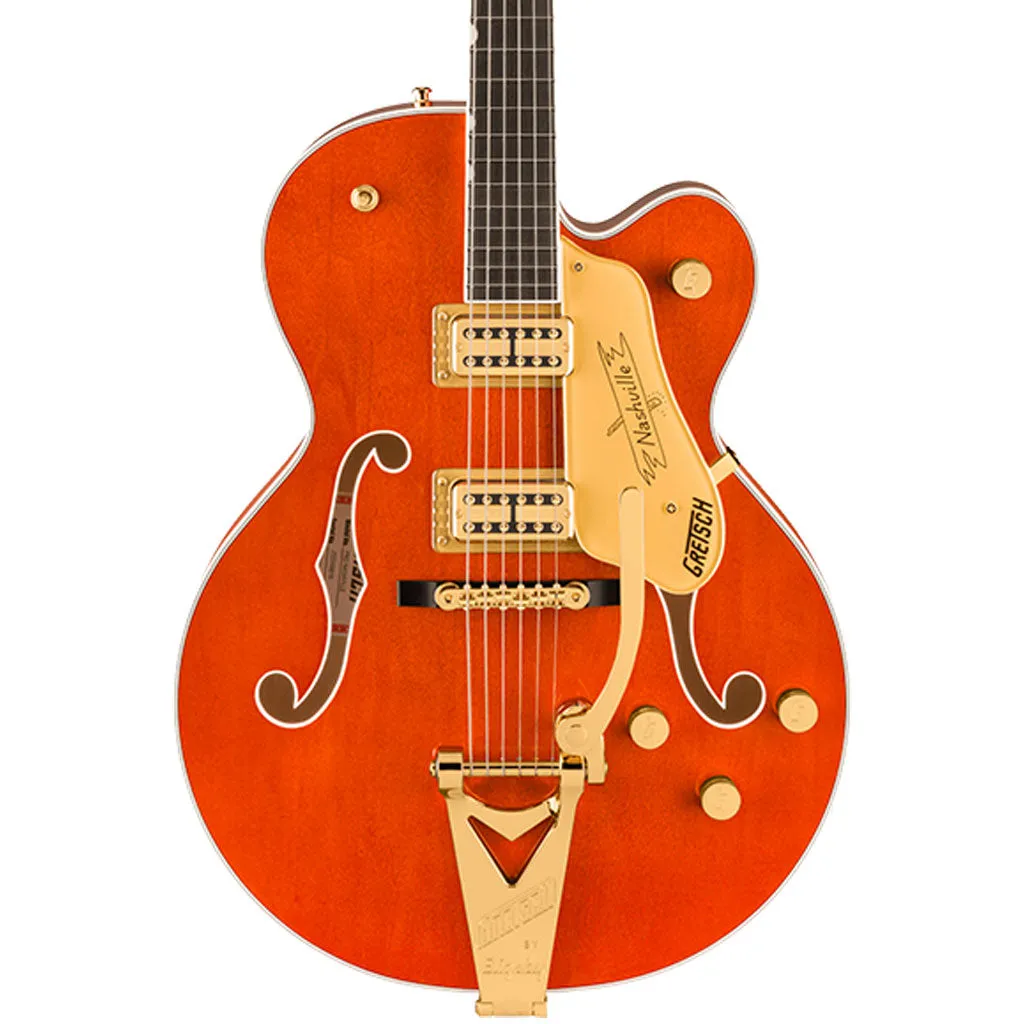 Gretsch Nashville Hollow Body Ebony Fingerboard with String Thru Bigsby and Gold Hardware - Orange Stain