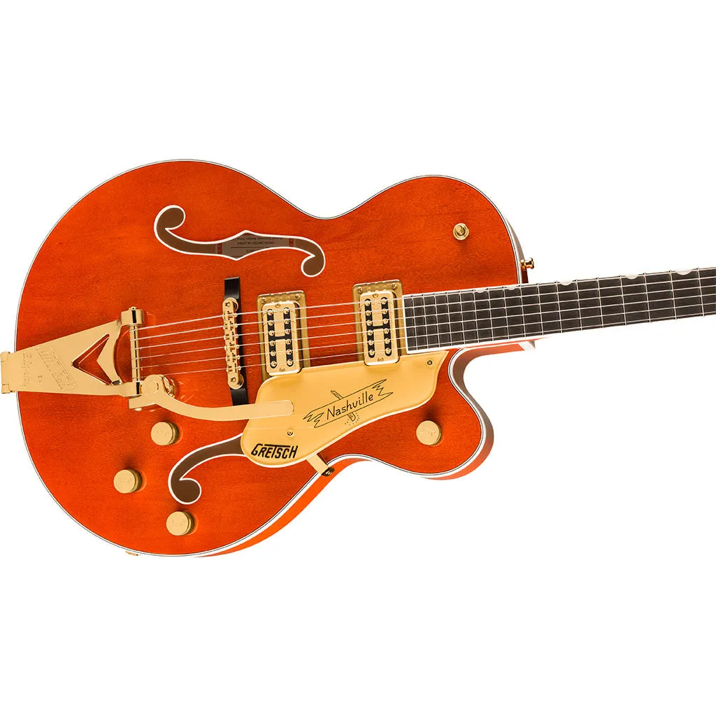Gretsch Nashville Hollow Body Ebony Fingerboard with String Thru Bigsby and Gold Hardware - Orange Stain