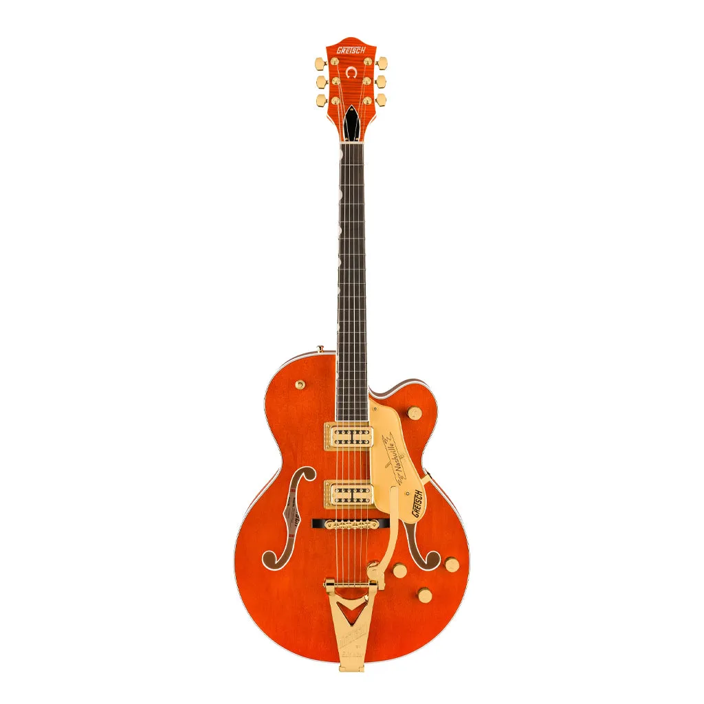 Gretsch Nashville Hollow Body Ebony Fingerboard with String Thru Bigsby and Gold Hardware - Orange Stain