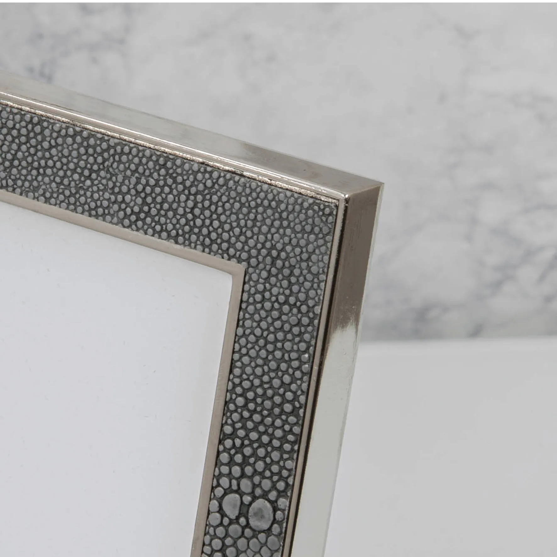 Grey Nickel Plated Faux Shagreen Photo Frame | 8 x 10"