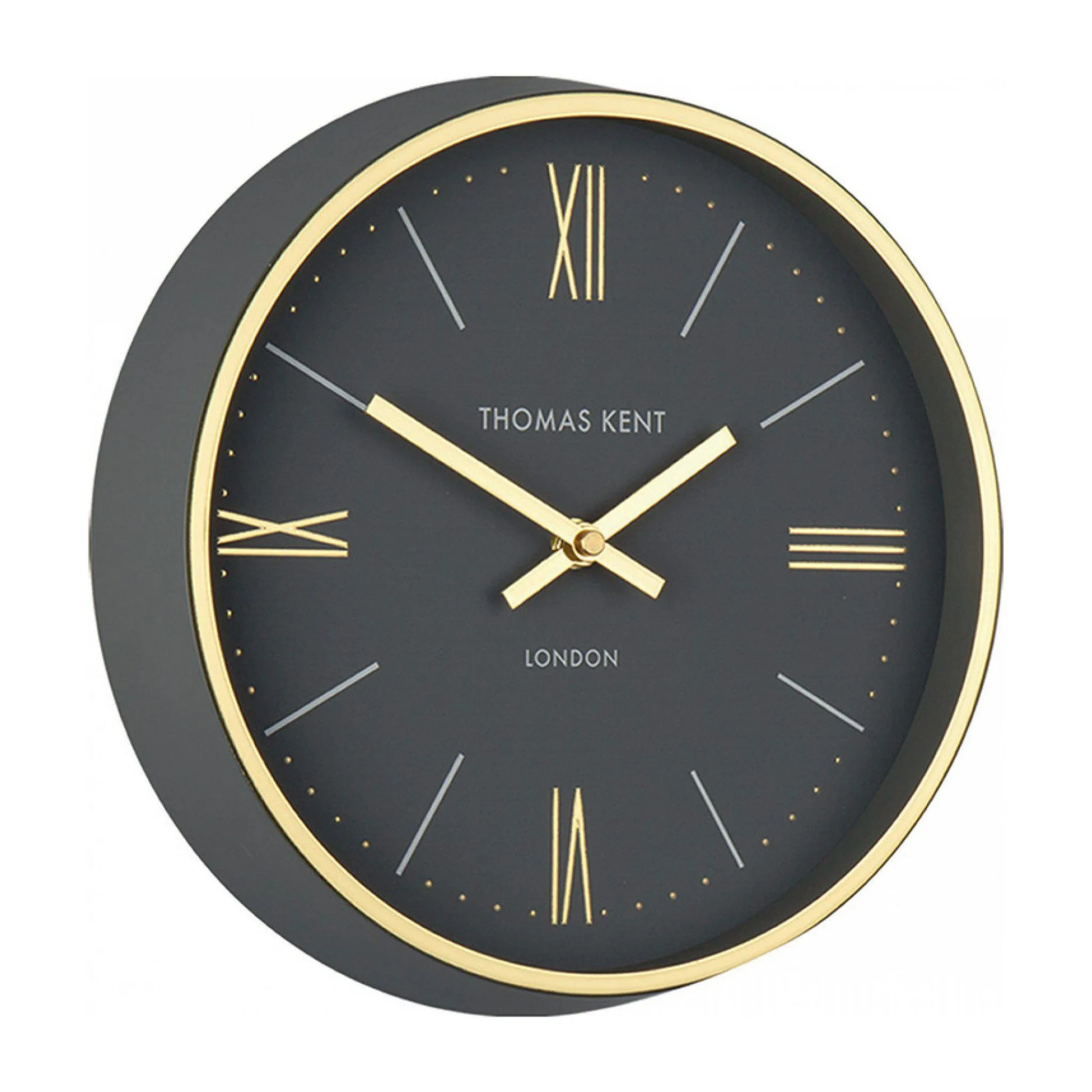 Hampton Wall Clock | Charcoal & Gold | 10''