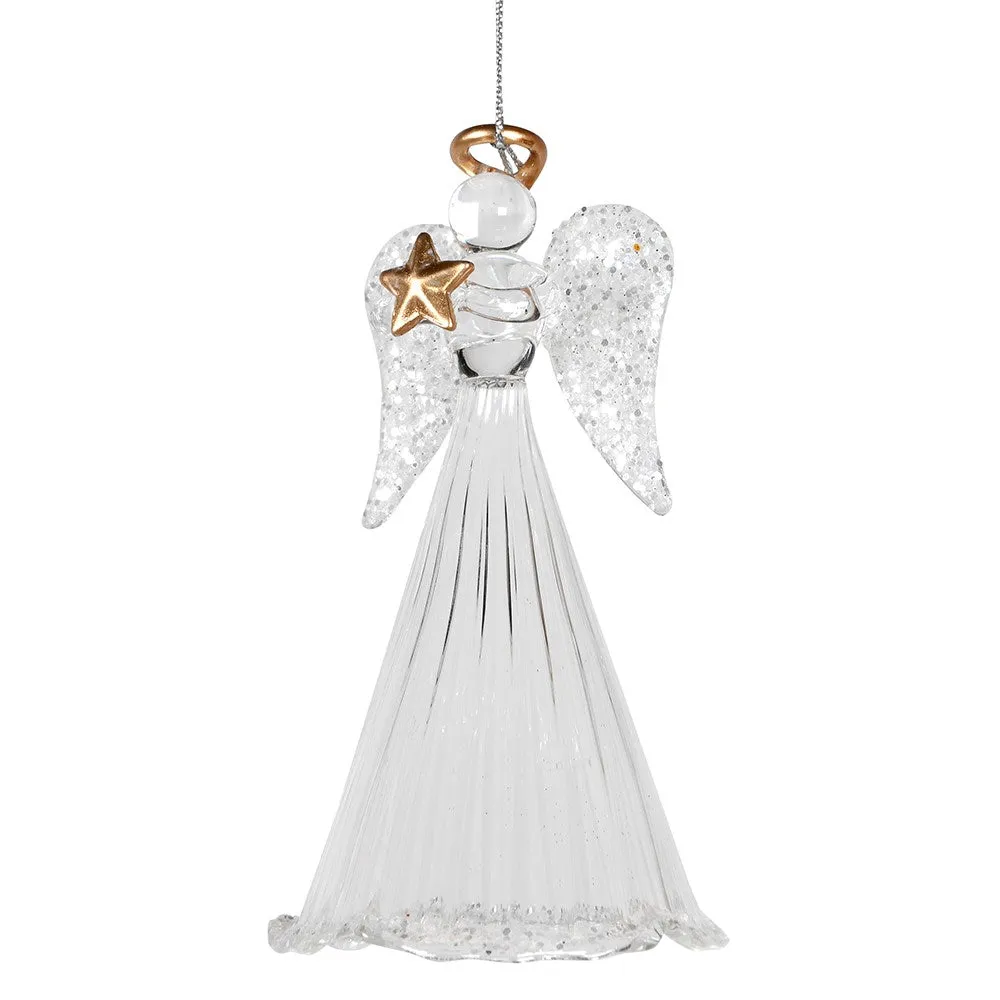 Hanging Glass Angel Decoration