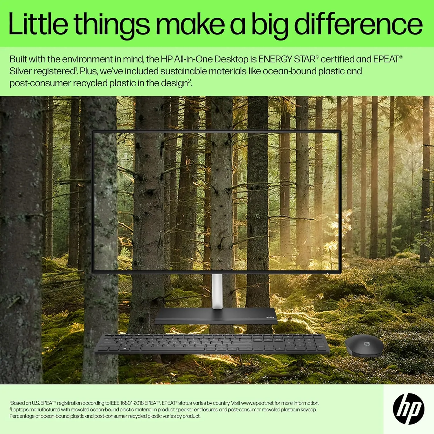 HP 24" All-in-One Desktop 8GB RAM 256GB AMD Radeon Graphics, Black | 650G3EA#ABU