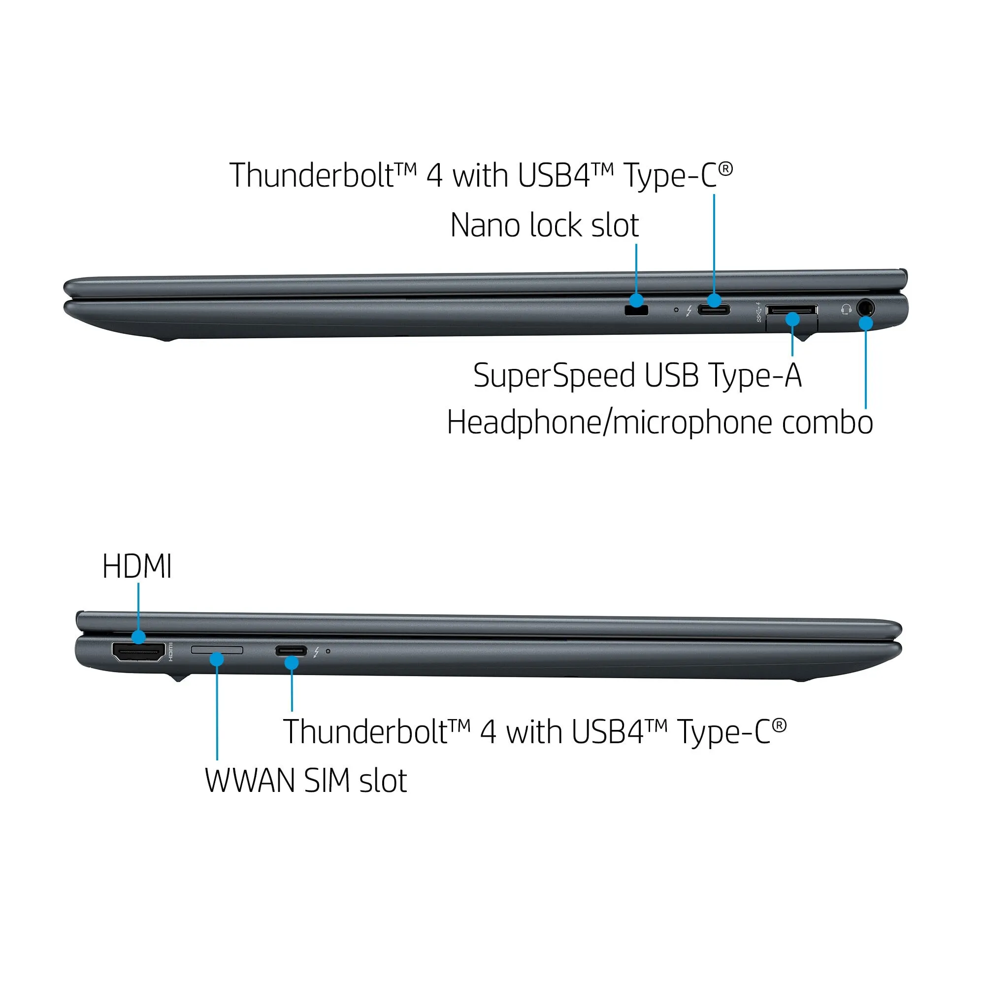 HP Elite Dragonfly G3 13.5" Laptop - Intel Core i7-1255U, 16GB RAM, 512GB SSD, Touchscreen, Windows 11 Pro, Blue