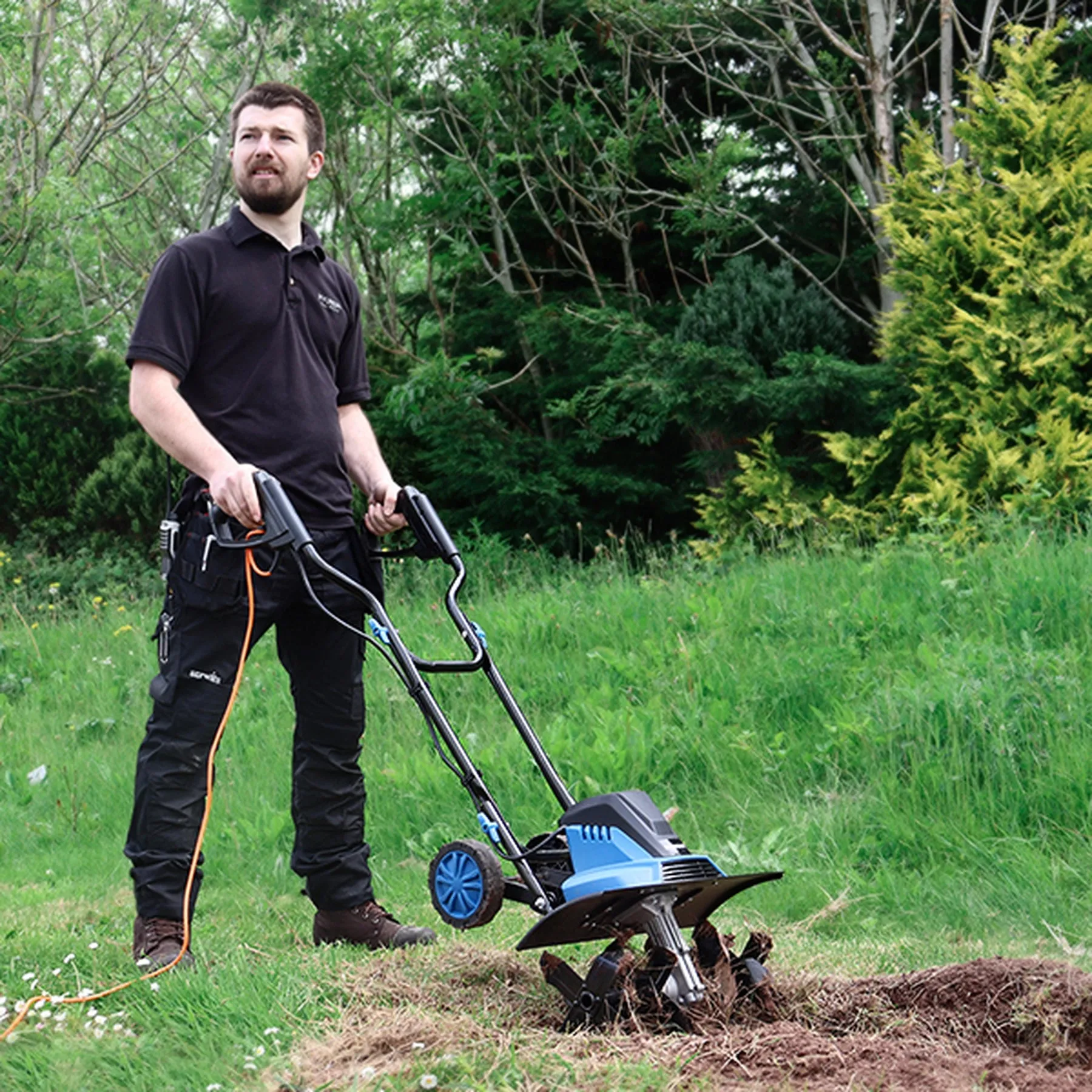 Hyundai HYT1500E Electric Garden Tiller, Cultivator, Rotovator & Rototiller