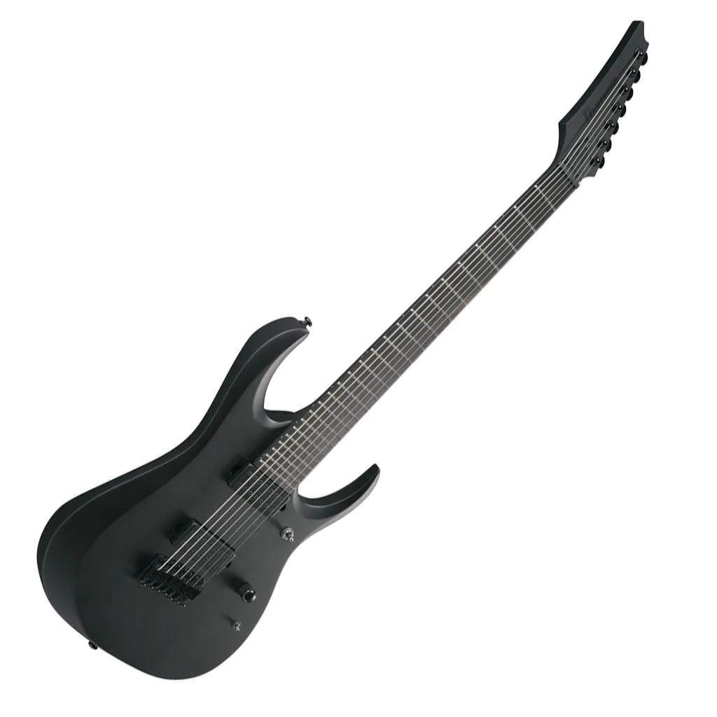 Ibanez RGDRB71 7-String Electric Guitar with Nyatoh Body and Ebony Fretboard - Black Flat
