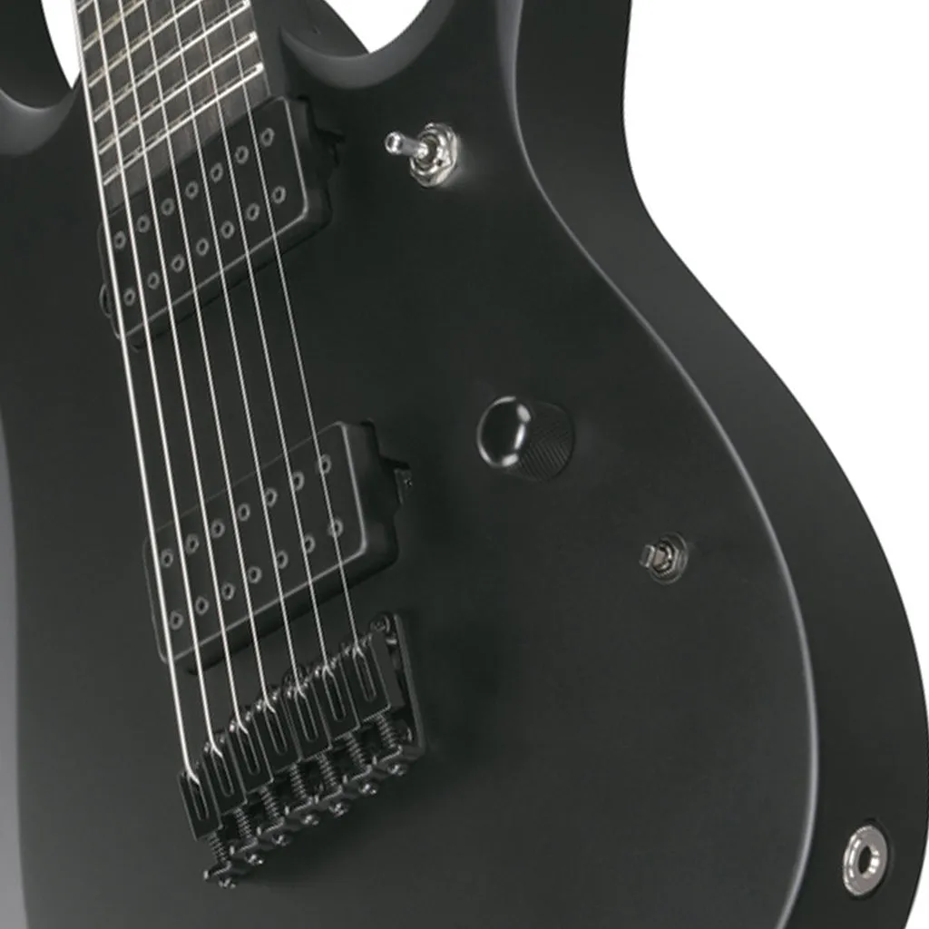 Ibanez RGDRB71 7-String Electric Guitar with Nyatoh Body and Ebony Fretboard - Black Flat