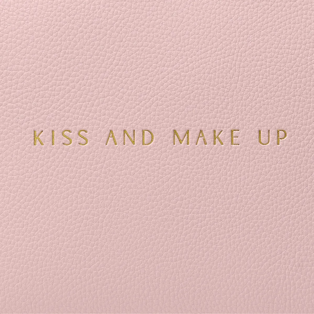 'Kiss And Make Up' Sentiment Makeup Bag | Pink