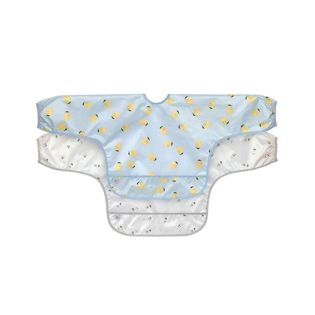 Lassig Long Sleeve Bibs 2pcs - Happy Fruits - Lemon